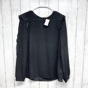 Michael Michael Kors Blouse Women Size Medium Starburst Pattern Flutter Shoulder